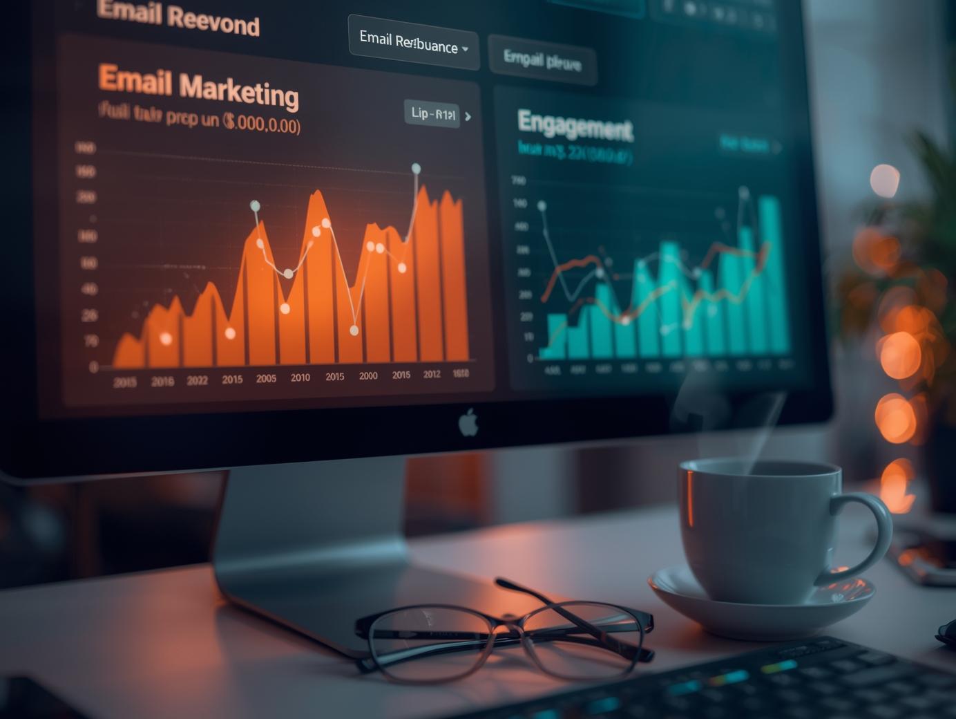 Email marketing dashboard showing trust metrics beyond revenue