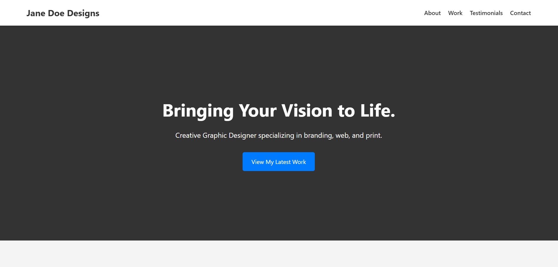 Modern Minimalist portfolio template preview