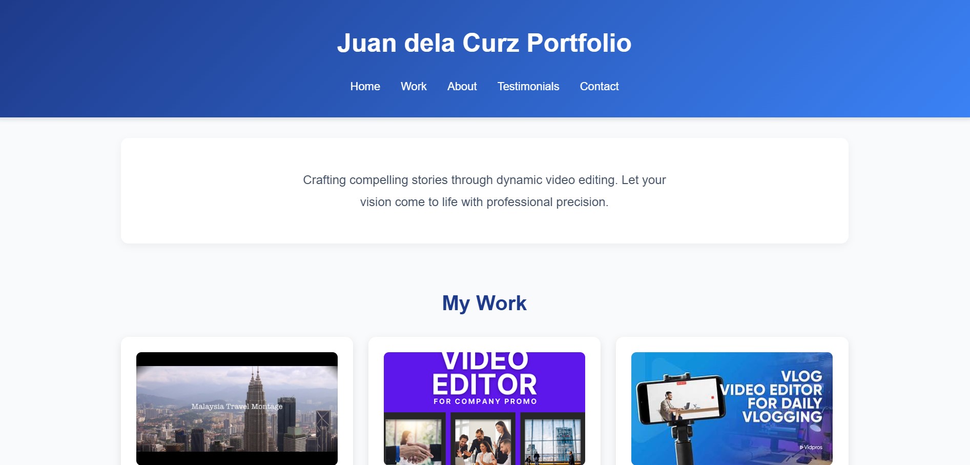 Dynamic Showcase portfolio template preview
