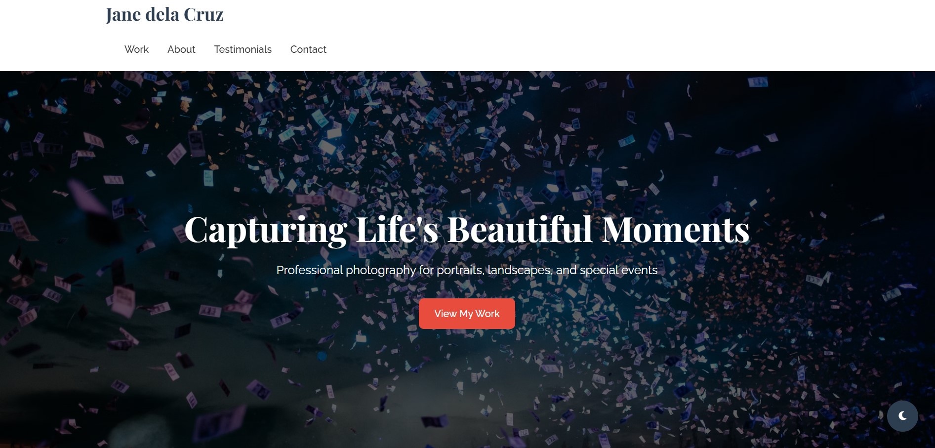 Photography Portfolio portfolio template preview