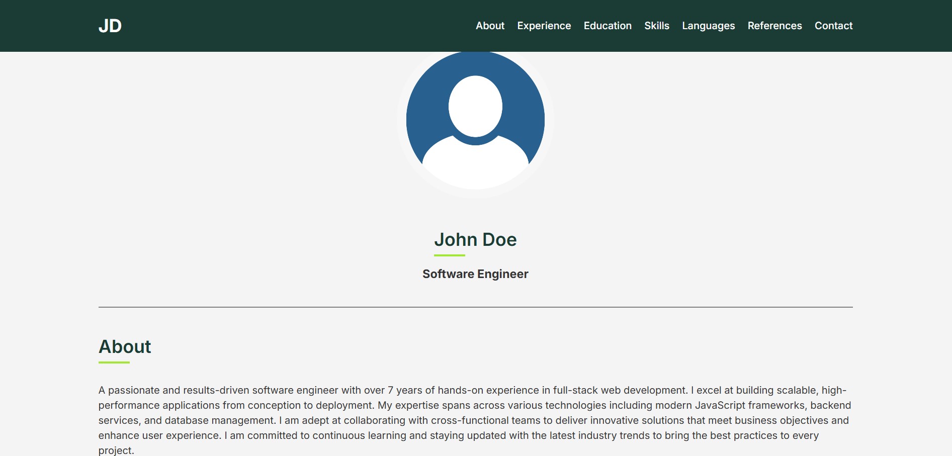 Trendy resume template preview