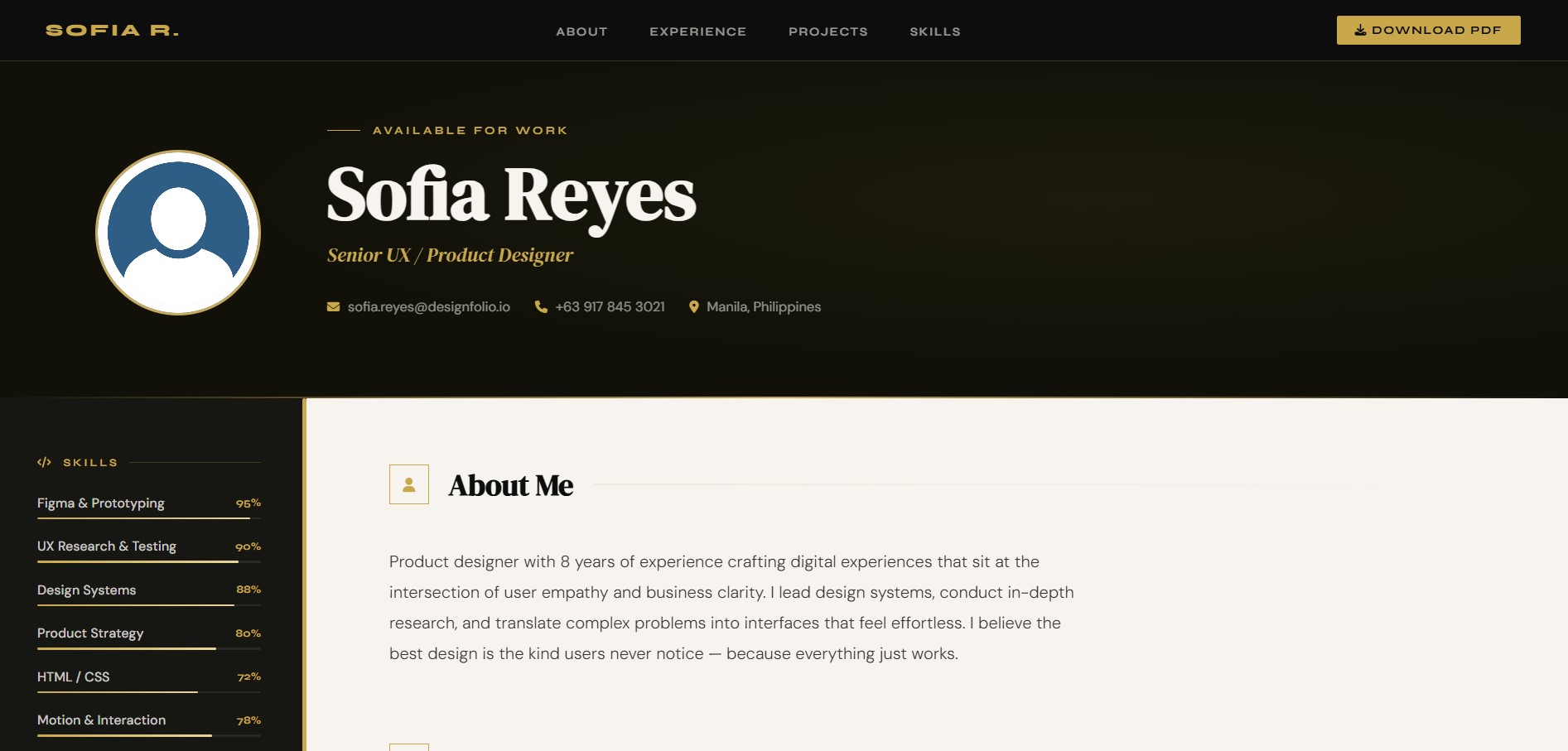 Horizon resume template preview