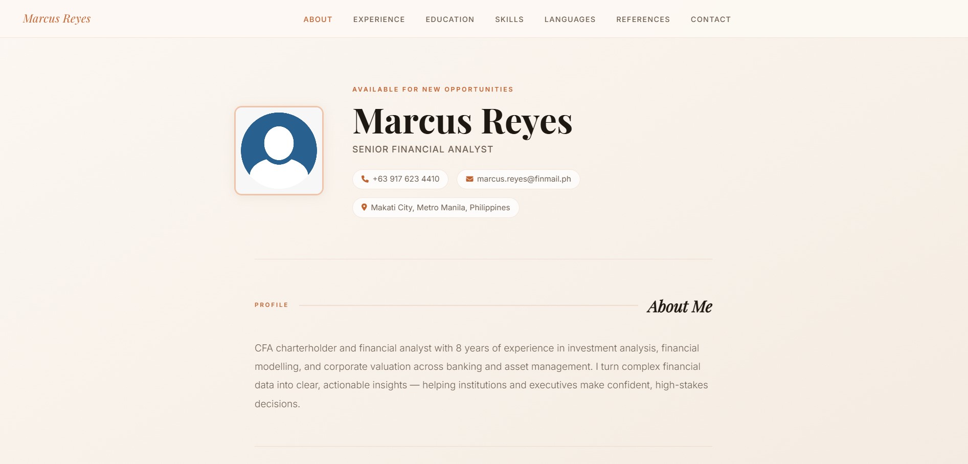 Graphite resume template preview