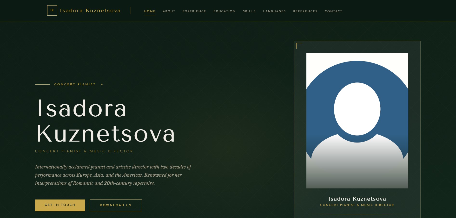 Linen resume template preview
