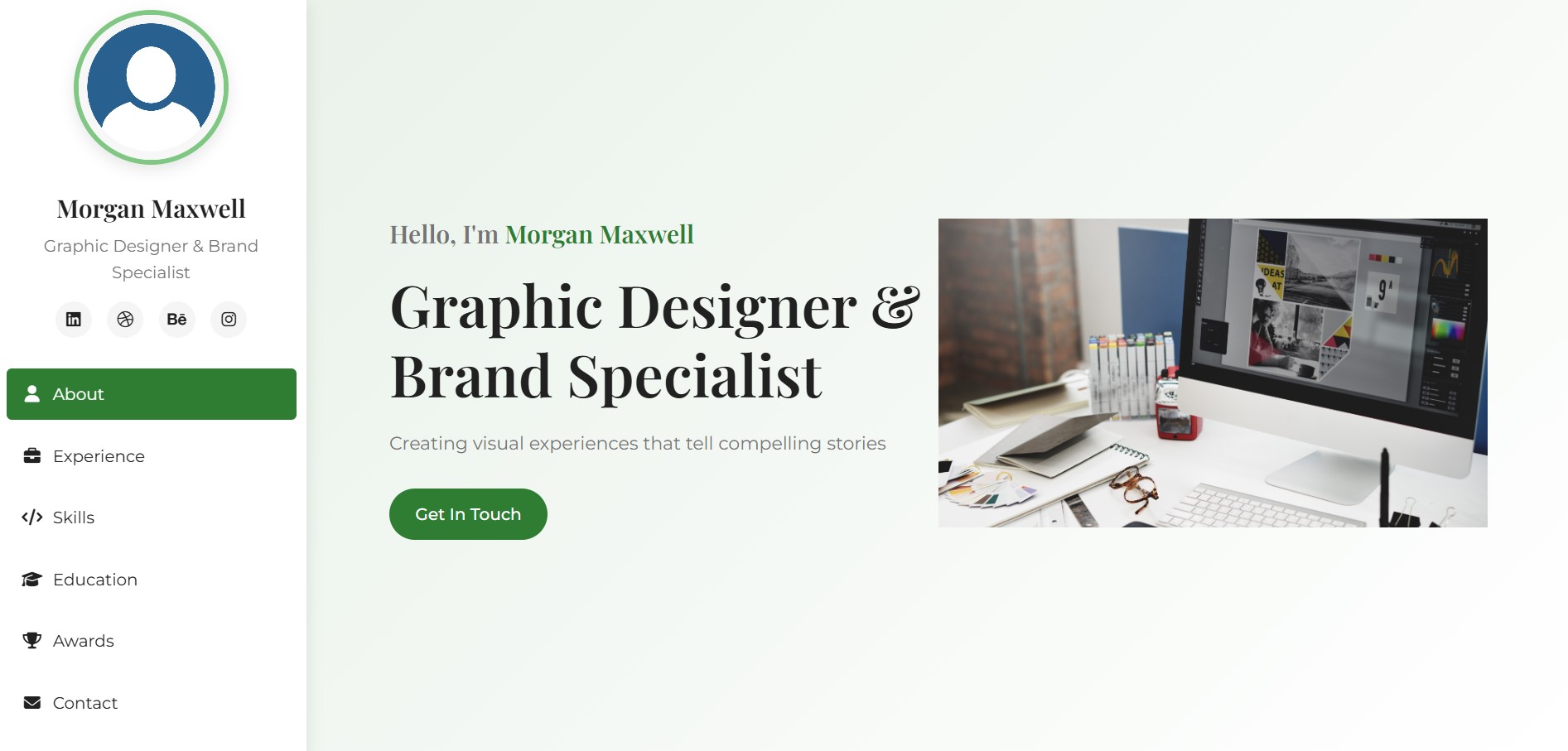 Vivid resume template preview
